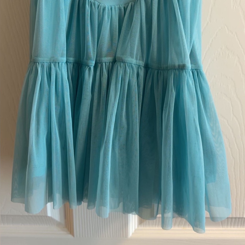 POPFLEX Aqua Blue Dance Dress with Tulle Skirt - Picture 2 of 7